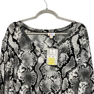 LuLaRoe Snakeskin Emily Long Sleeved Pocket Dress Reptile Scales NEW 3XL
